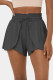 Dark Grey Frilly High Waist Petal Wrap Swim Shorts