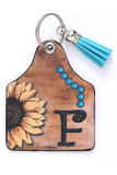 Sunflower Alphabet Tassel Keychain