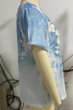 Printed Side Buttoned Short Sleeves Blouse