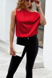 Plain Silky One Shoulder Blouse
