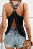 V Neck Sleeveless Jacquard Cami Top