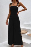 Black One Piece Wide Leg Jumpsuit
