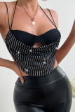 Sequin Bling Spaghetti Halter Top