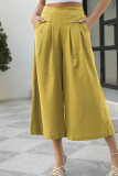 High Waist Wide Leg Cropped Pants