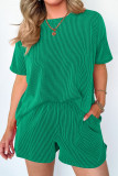 Ribbed Knitting 2PCS Shorts Set