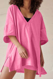 V Neck Plain Two Pieces Short Set
