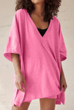 V Neck Plain Two Pieces Short Set