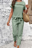Plain Two Pieces Pants Set