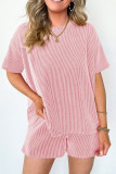 Ribbed Knitting 2PCS Shorts Set