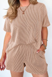 Ribbed Knitting 2PCS Shorts Set