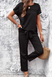 Plain Two Pieces Pants Set