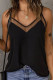 Plain V Neck Mesh Splicing Tank Top