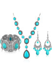 Turquoise Necklace Bracelet and Earrings Set