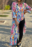 Printed Long Maxi Shirt Dress
