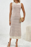 Stripe Knit Sleeveless Maxi Dress