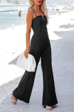Black Denim One Piece Jumpsuit
