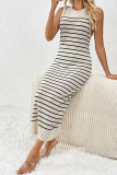 Stripe Knit Sleeveless Maxi Dress