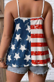 USA Print V Neck Slip Tank Top