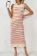 Stripe Knit Sleeveless Maxi Dress