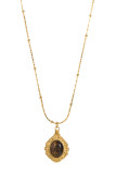 Tiger Eye Stone Golden Necklace