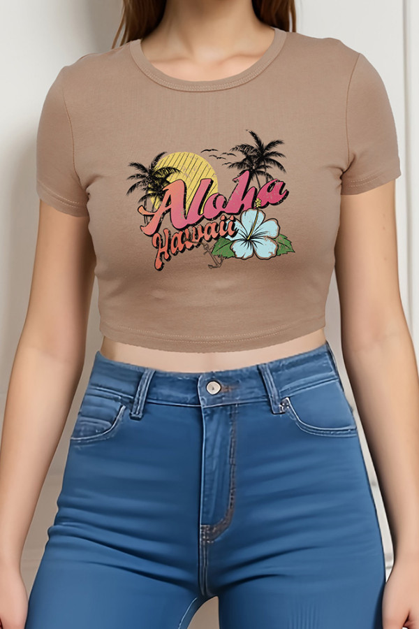 Summer Print Crop Top