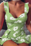 Open Bust Flutter Sleeves Floral Dress