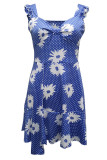 Open Bust Flutter Sleeves Floral Dress