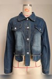 BLue Denim Raw Hem Short Jacket Top