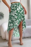 Floral Printed Ruffle Hem Skirt Dress