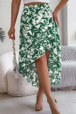 Floral Printed Ruffle Hem Skirt Dress