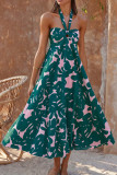 Halter Neck Printed Maxi Dress