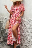 V Neck Floral Long Maxi Dress