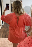 Carrot Plus Size Eyelet Contrast Bodice Babydoll Dress