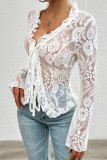 Plain Full Lace Frill Open Cardigan