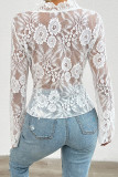 Plain Full Lace Frill Open Cardigan