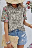 Frilled Collar Embroidery Floral Sleeves Blouse