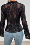 Plain Full Lace Frill Open Cardigan