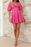 Off Shoulder Twist Knot Mini Dress