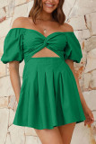 Off Shoulder Twist Knot Mini Dress