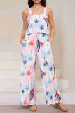 Printed Wide Leg One Piece Jumpsuit