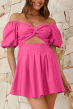 Off Shoulder Twist Knot Mini Dress