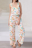 Printed Wide Leg One Piece Jumpsuit