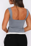 Plain Smocked Sleeveless Top
