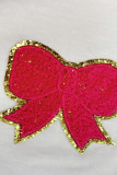 Bowknot Embroidery Sequin Top