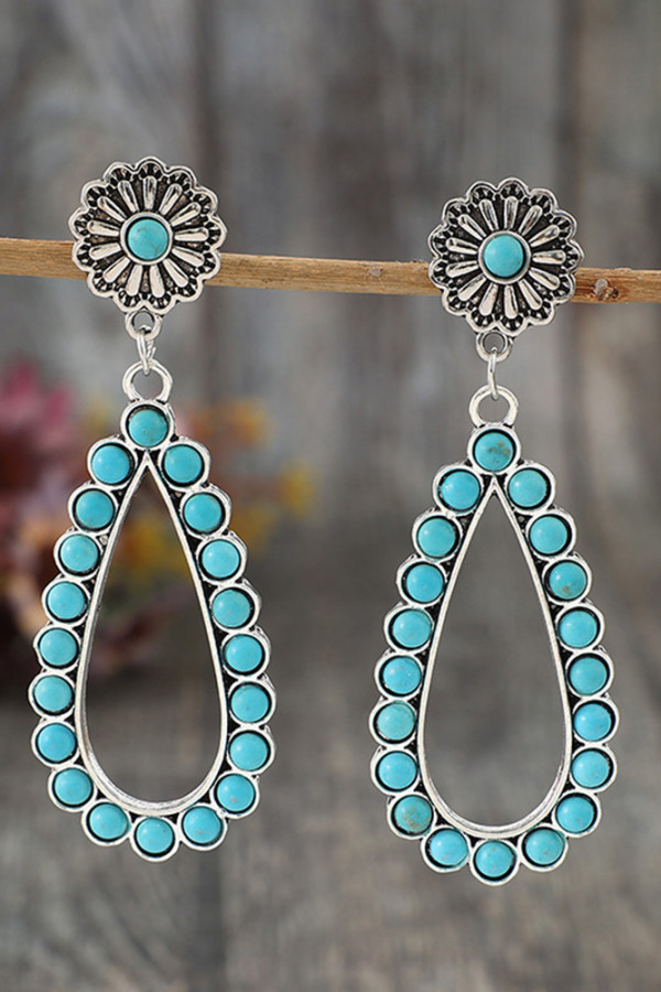 Western Turquoise Alloy Earrings