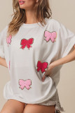 Bowknot Embroidery Sequin Top