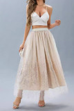 High Waist Smocked Gradient Sequin Skirt Dress