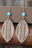 Leopard Splicing PU Leather Earrings