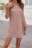 Eyelet Sleeveless Halter Neck Dress