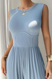 Plain Slim Tank with Wide Leg Bottom Sleeveless Jumpsuit